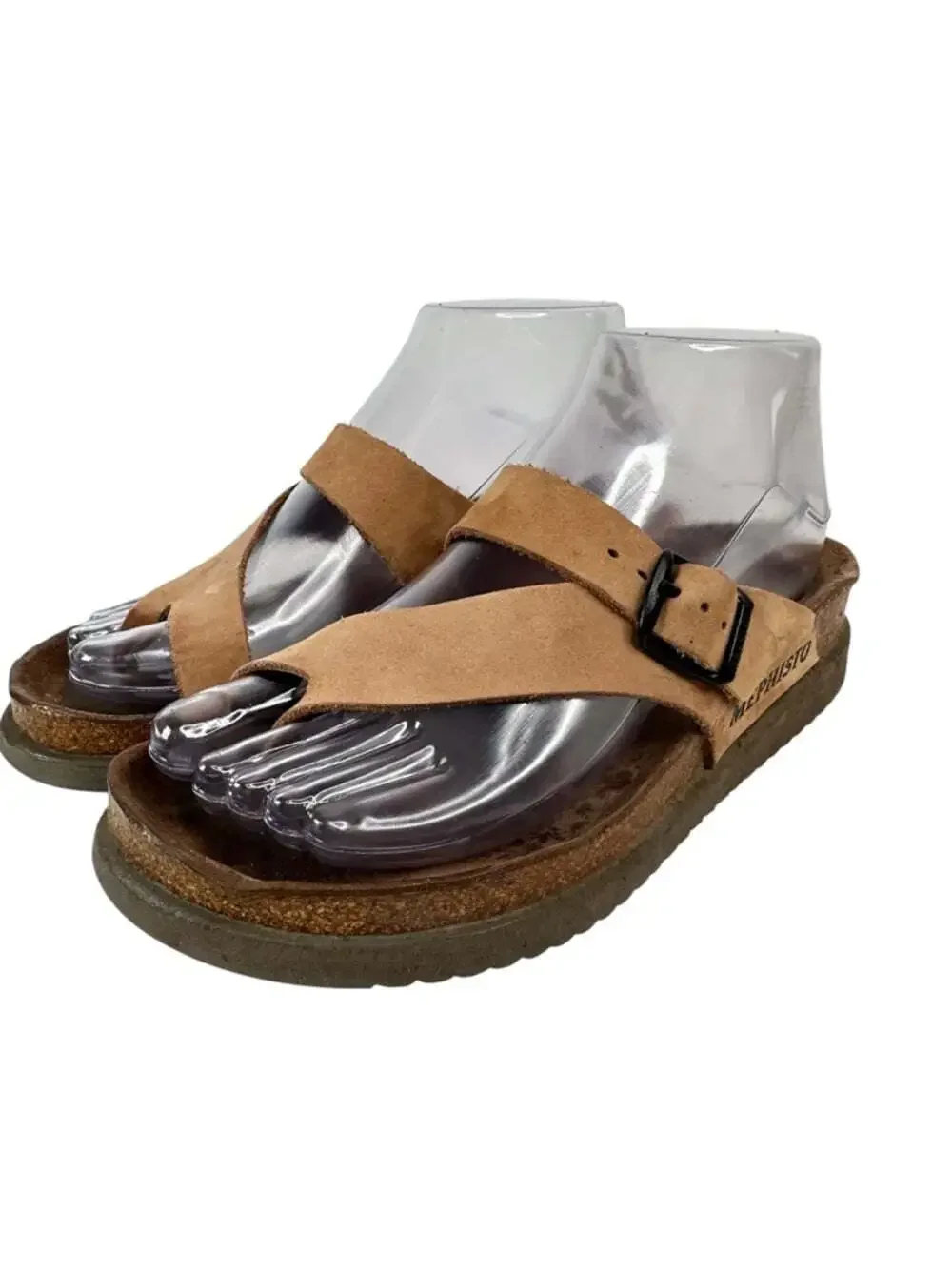 Mephisto Helen Sandals Beige Suede Cork Comfort Walking Travel Euro 36